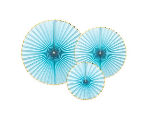 3PC LIGHT BLUE DECORATIVE ROSETTES