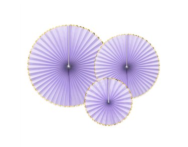 3PC LIGHT LILAC DECORATIVE ROSETTES