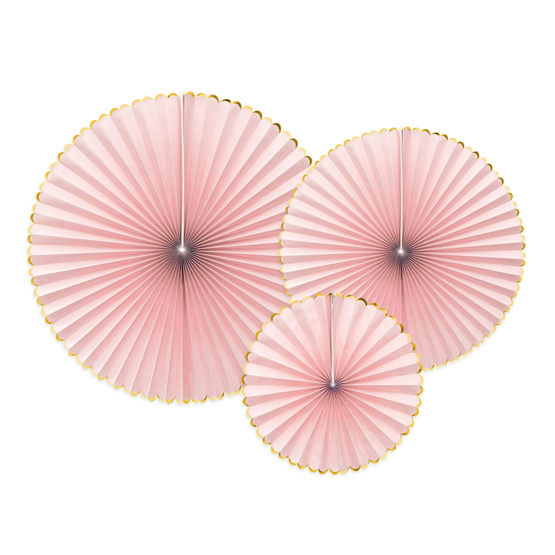 3PC LIGHT PINK DECORATIVE ROSETTES