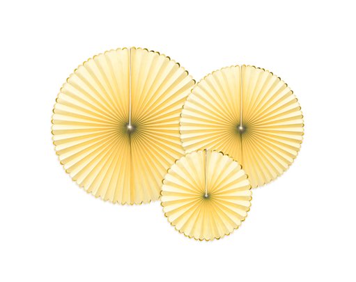 3PC LIGHT YELLOW DECORATIVE ROSETTES