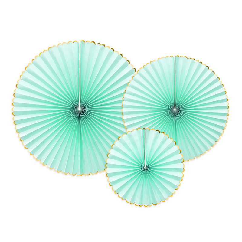 3PC MINT DECORATIVE ROSETTES