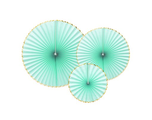 3PC MINT DECORATIVE ROSETTES