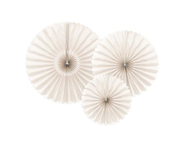 3PC BEIGE DECORATIVE ROSETTES