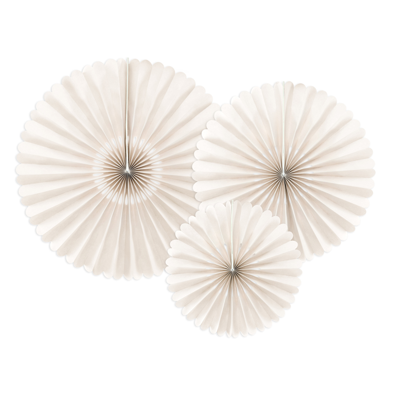 3PC BEIGE DECORATIVE ROSETTES