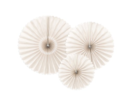 3PC BEIGE DECORATIVE ROSETTES