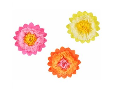 3PC 35cm TISSUE PAPER FLOWER DECORATIONS