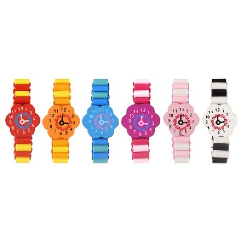 14CM 6ASST WOODEN BRACELET WATCH  96S