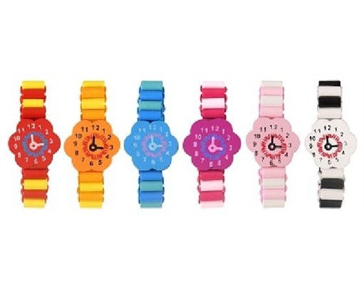 14CM 6ASST WOODEN BRACELET WATCH  96S