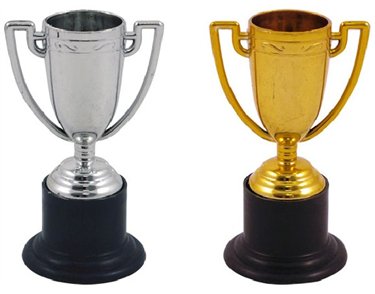 10CM ASST GOLD / SILVER TROPHY  12S