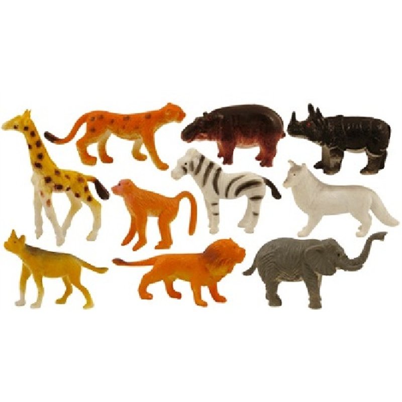 4-6CM 10ASST JUNGLE ANIMALS  84S