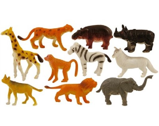 4-6CM 10ASST JUNGLE ANIMALS  84S