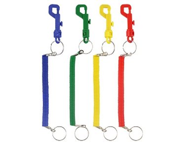 4ASST COLOURS SPIRAL KEYCHAIN 12S