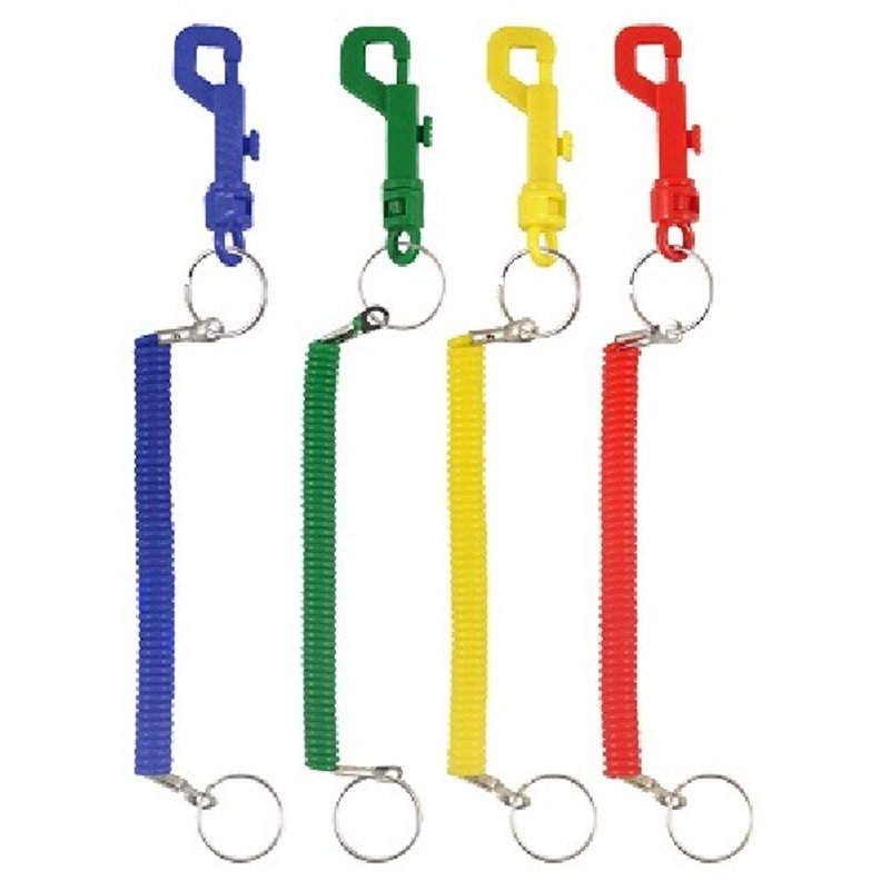 4ASST COLOURS SPIRAL KEYCHAIN 12S
