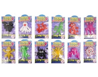 5-6CM 12ASST STICKY CREATURES  60S