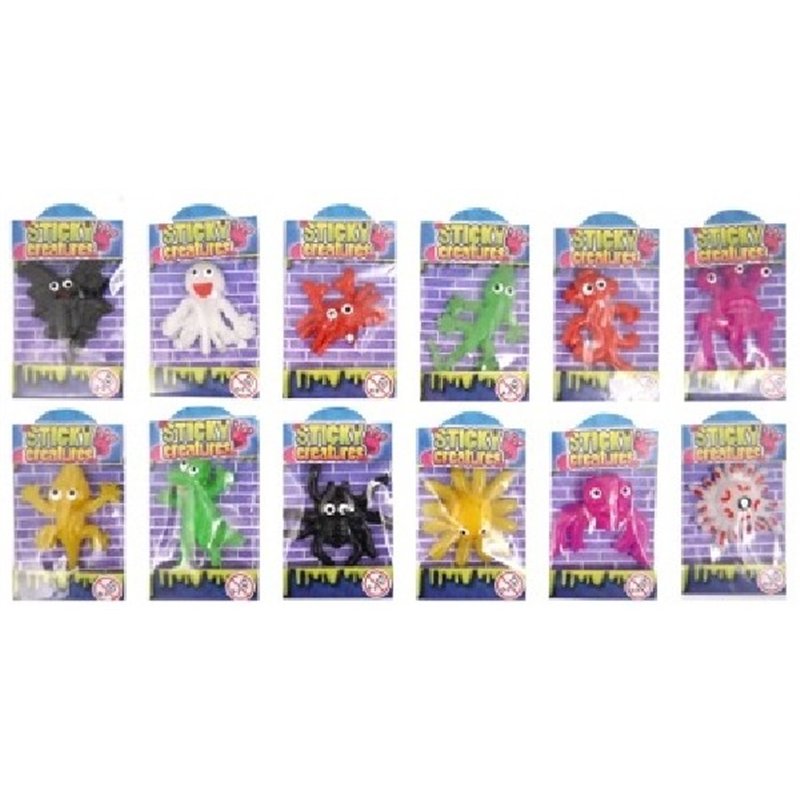 5-6CM 12ASST STICKY CREATURES  60S