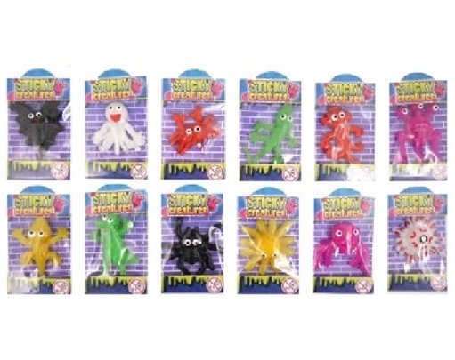 5-6CM 12ASST STICKY CREATURES  60S