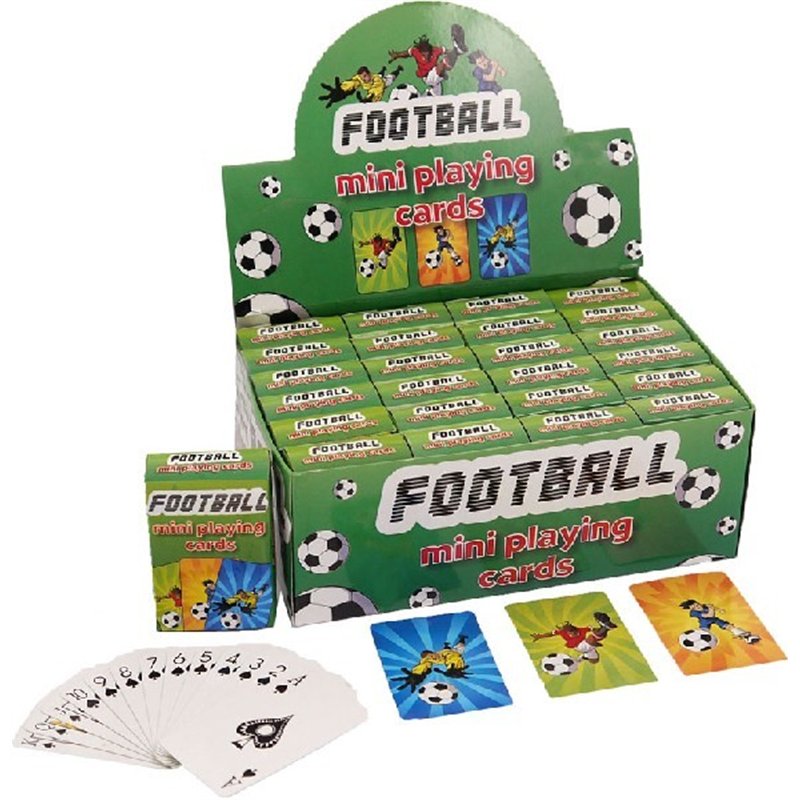 3ASST MINI FOOTBALL PLAYING CARDS  24S