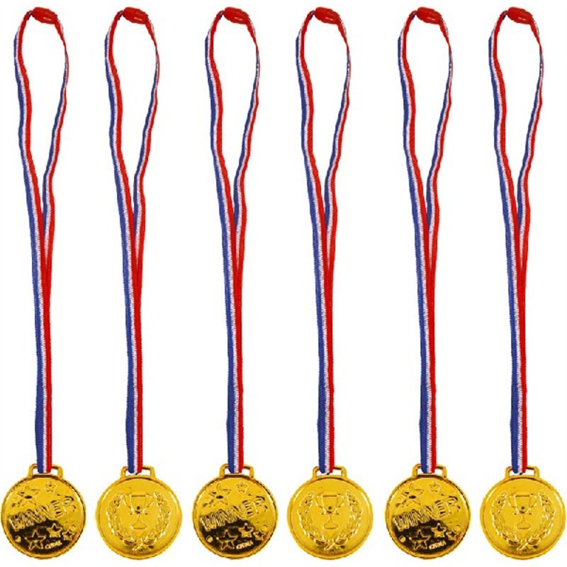 (6) GOLD WINNER MEDALS IN BAG