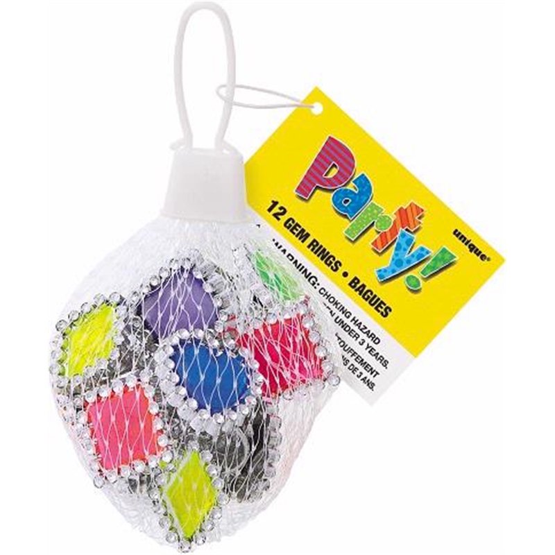 (12) GEM RINGS NET BAG