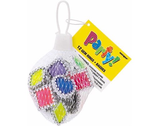 (12) GEM RINGS NET BAG