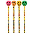 4ASST SMILE PENCIL W/ERASER TOP  24S