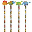 4ASST DINOSAUR PENCIL W/ERASER TOP  24S