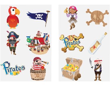 (6) MINI PIRATE TATTOOS  96S