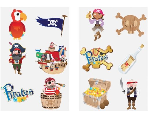 (6) MINI PIRATE TATTOOS  96S