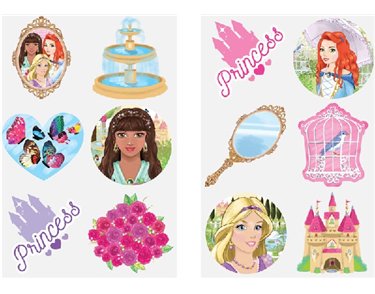 (6) MINI PRINCESS TATTOOS  96S