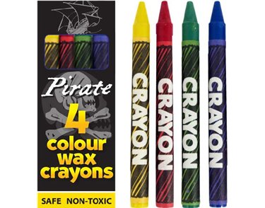 (4) 9CM PIRATE WAX CRAYONS  120S