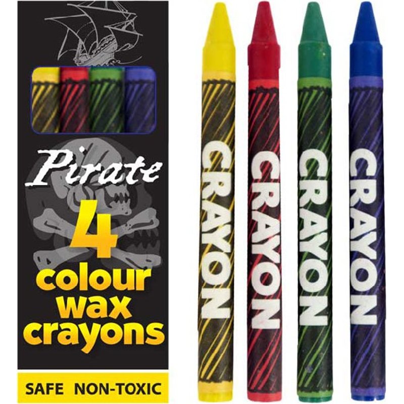 (4) 9CM PIRATE WAX CRAYONS  120S