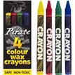 (4) 9CM PIRATE WAX CRAYONS  120S