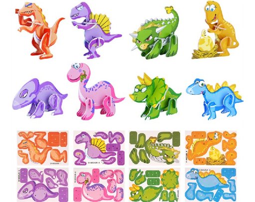 DINOSAUR 3-D PUZZLES  144S