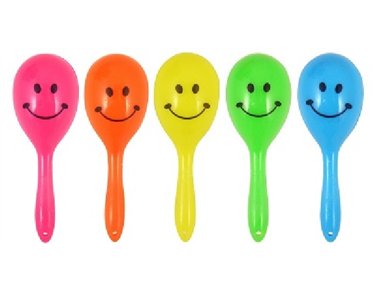 7CM 5ASST MINI SMILE MARACAS  108S
