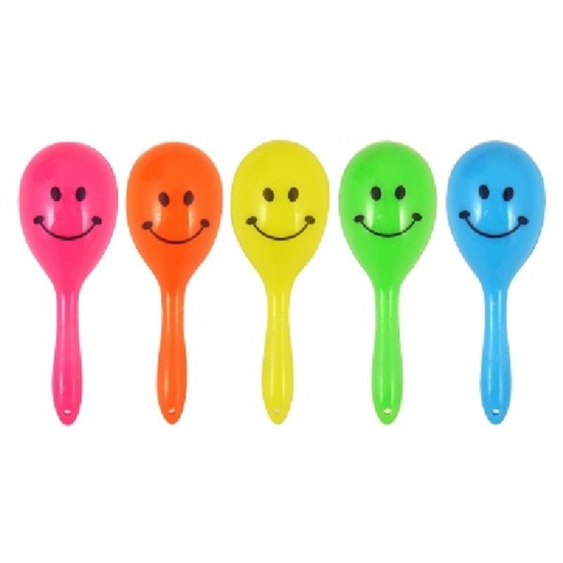7CM 5ASST MINI SMILE MARACAS  108S