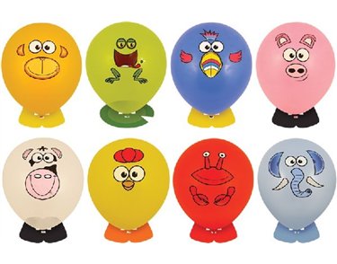 8ASST ANIMAL BALLOON HEADS  240S
