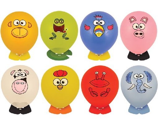 8ASST ANIMAL BALLOON HEADS  240S