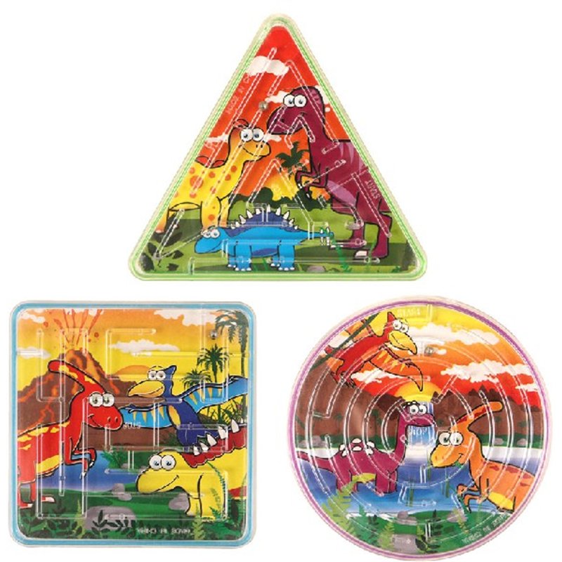 3ASST PUZZLE MAZE DINOSAUR  96S