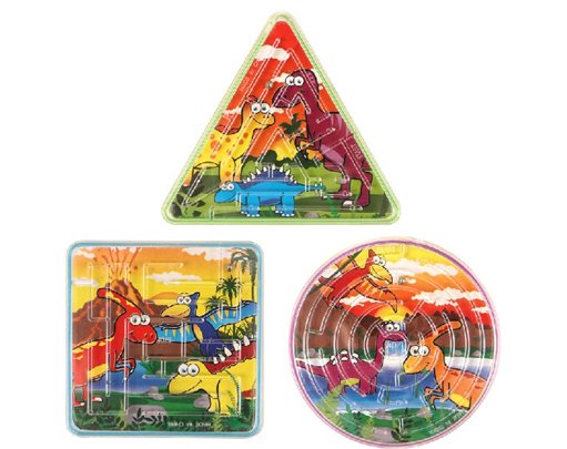 3ASST PUZZLE MAZE DINOSAUR  96S