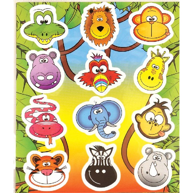 10X11.5CM JUNGLE STICKERS  120S