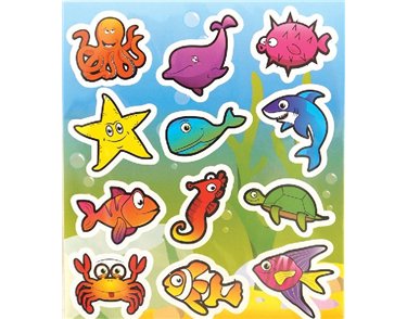 (12) SEALIFE STICKERS  120S