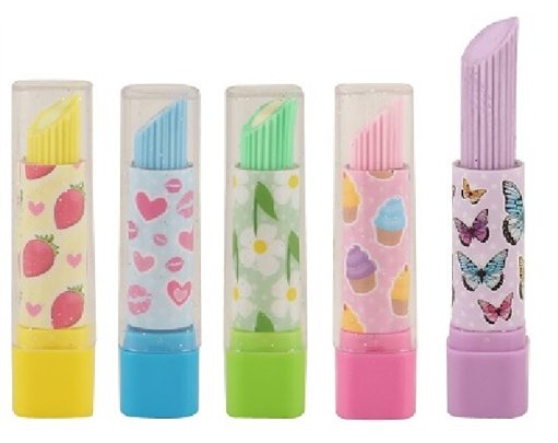 5ASST LIPSTICK ERASER  84S
