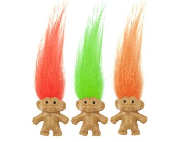 3ASST TROLLS WITH HAIR  72S