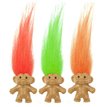 3ASST TROLLS WITH HAIR  72S