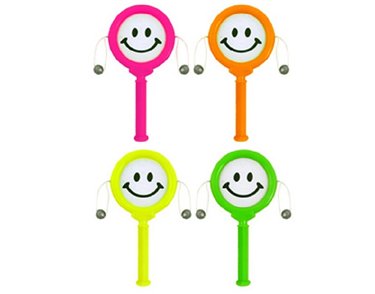 10CM 4ASST MINI SMILE FACE SPIN DRUM  72S