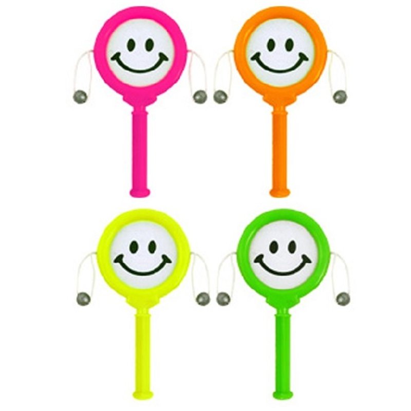 10CM 4ASST MINI SMILE FACE SPIN DRUM  72S