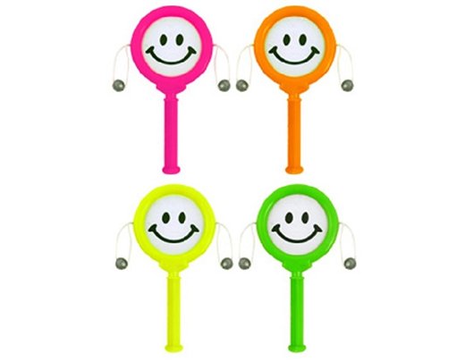 10CM 4ASST MINI SMILE FACE SPIN DRUM  72S