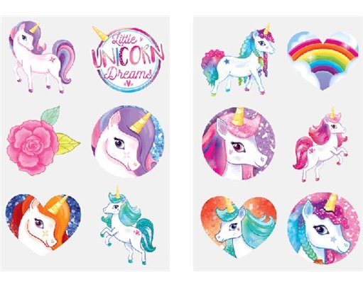 (6) UNICORN MINI TATTOOS  96S