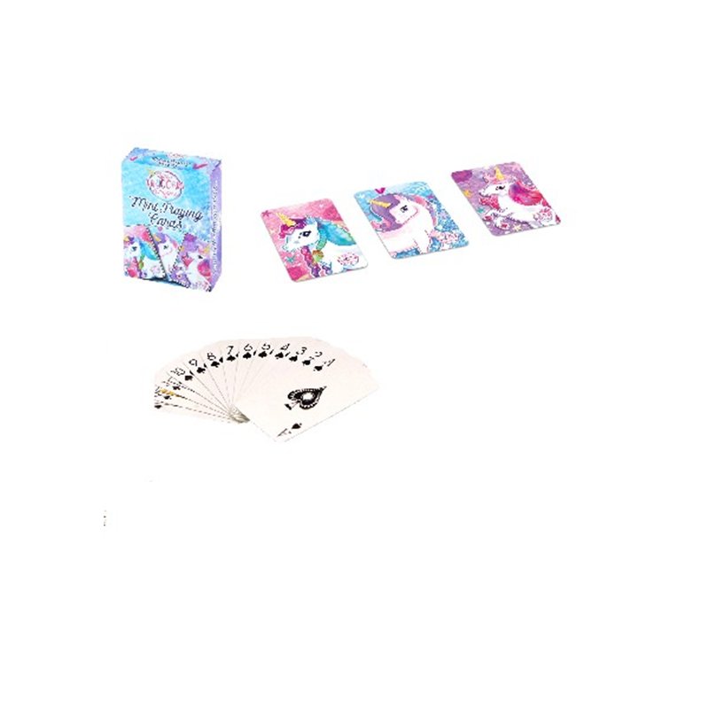 3ASST UNICORN MINI PLAYING CARDS  24S