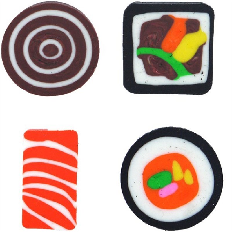 4ASST CUTE FOOD ERASER  320S